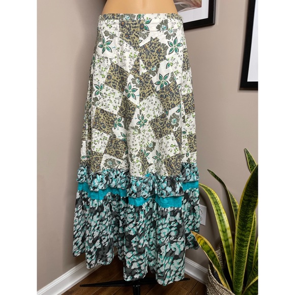 Anthropologie Floral Patchwork Maxi Skirt - Picture 5 of 6